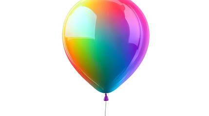 A balloon with a rainbow color gradient, in a clipart style, isolated on a white background, a high-resolution photo, a high-quality silhouette.