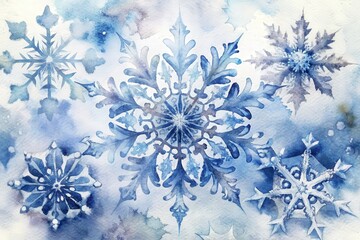 water color illustration of snow flakes