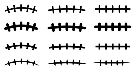 American Football Stitches or Laces Clipart Isolated on a Transparent Background