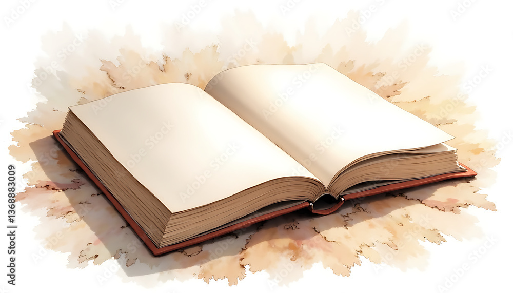 Poster open book with blank pages on abstract background