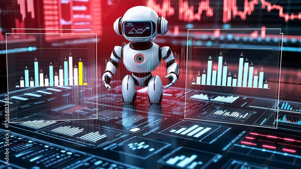 Poster sleek financial coaching robot projects advanced financial models generative ai