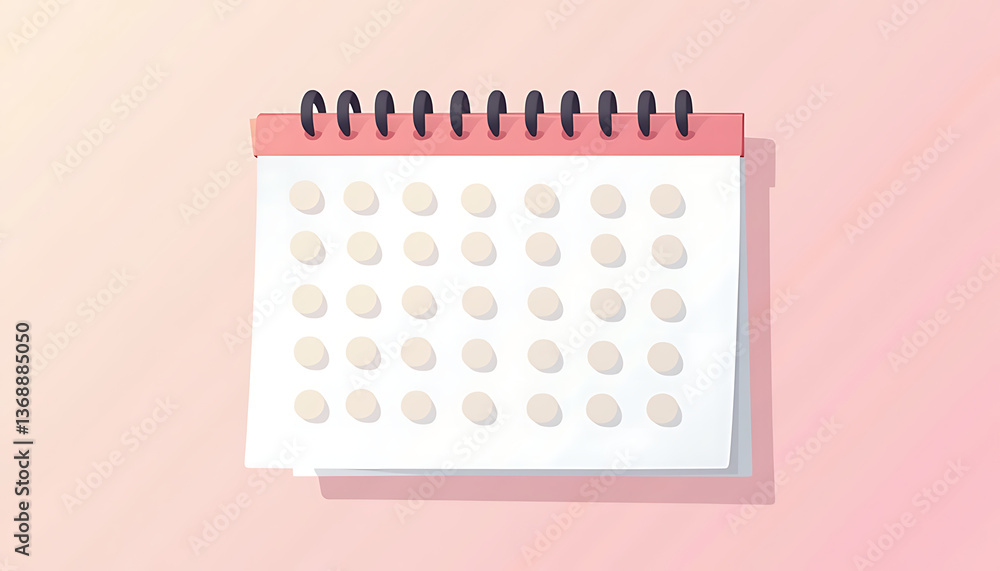 Poster calendar with dots on minimalistic background