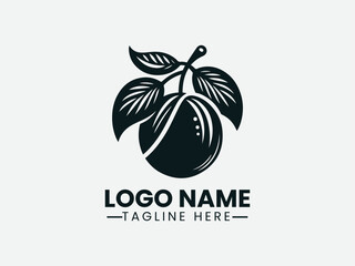 Apricot Fruit Vector Logo Design