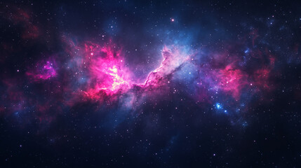 Deep space nebula with glowing gaseous clouds