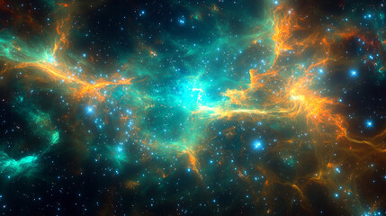 Fototapeta premium Deep space nebula with glowing gaseous clouds