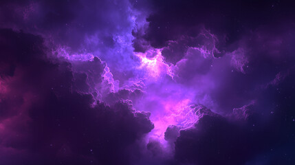 Deep space nebula with glowing gaseous clouds