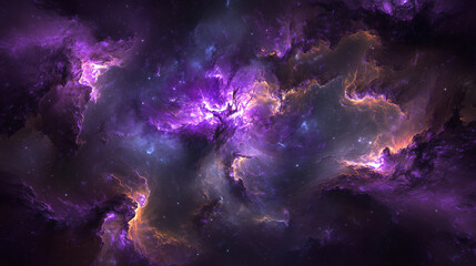Obraz premium Deep space nebula with glowing gaseous clouds