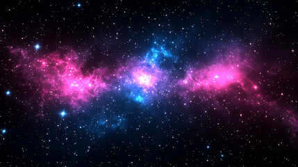 Naklejka premium Deep space nebula with glowing gaseous clouds