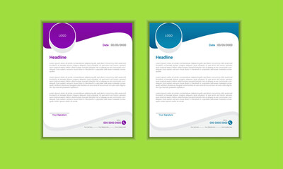 professional Modern letterhead design template. corporate company business letterhead  with color variation Clean business style letterhead bundle of your corporate project.