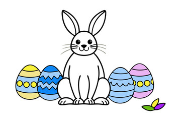 Fototapeta premium Easter Bunny Vector Clipart for Easter-themed Designs