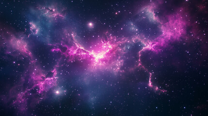 Fototapeta premium Deep space nebula with glowing gaseous clouds