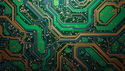 Fototapeta premium Seamless circuit board texture with realistic patterns, technological innovation