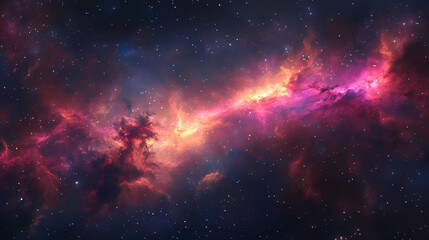 Fototapeta premium Nebulae drifting off in deep space. Nebula Drift. Illustration
