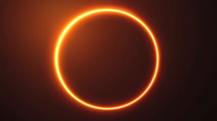 Glowing orange neon circle on dark background.
