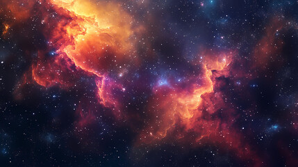 Fototapeta premium Stunning nebulae reflections in outer space. Nebula Drift. Illustration