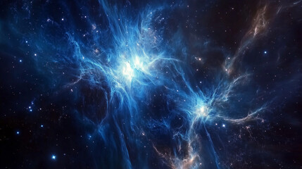 Fototapeta premium Deep space nebula with glowing gaseous clouds