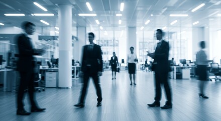 Fototapeta premium businessmen walking in the hall, blurred background