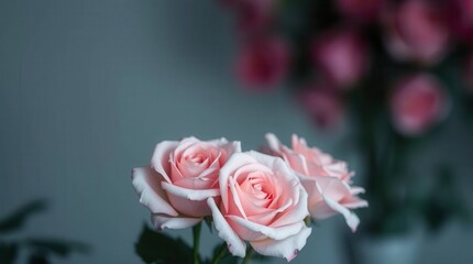 Fototapeta premium pink roses on a black background