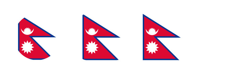 Obraz premium Nepal flag icon set