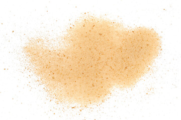 crystallized brown sugar  isolated on white, clipping path	
