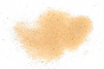 crystallized brown sugar  isolated on white, clipping path	