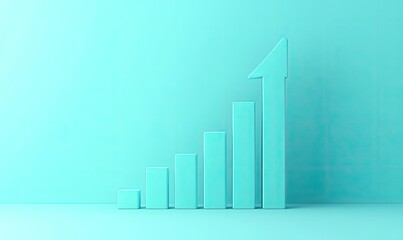 Light teal graph rising