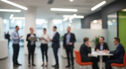 Fototapeta premium background image of a group of corporate employees in the office lobby