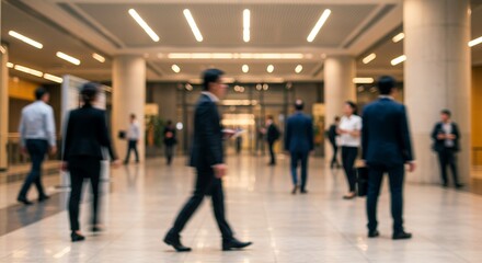Businesspeople walking in corridor
