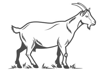 Minimalist Goat on White Background Vector Art