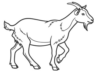 Obraz premium Minimalist Goat on White Background Vector Art