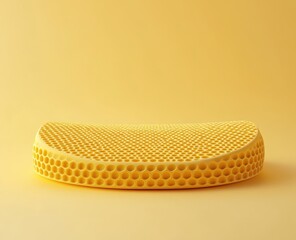 Honeycomb Platform on Pastel Yellow Background