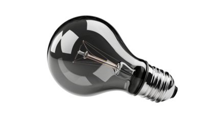 Png of Close-up of a vintage-style light bulb highlighting its intricate filament design on transparent background.