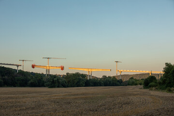Construction of Saaletal Bridge near Bad Kösen and Naumburg over the Saale River, Germany
