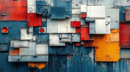 Colorful geometric abstract blocks