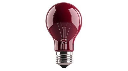 Fototapeta premium Png of A striking red light bulb showcasing a classic design, reflecting elegance and creativity in lighting on transparent background.
