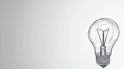 Hand-drawn lightbulb on light background