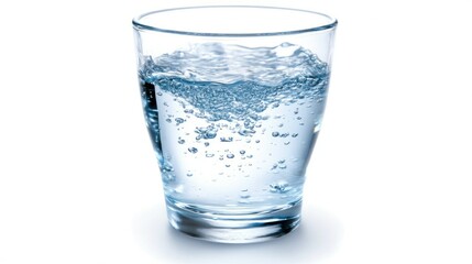 Clear Glass of Water with Bubbles