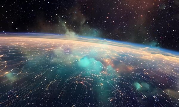 Concept S10 View of The Realistic Starfield from Outer Space with Stars Motion, Twinkling or Blinking Stars and Haze Animation