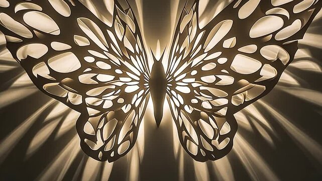 Ornate Butterfly Wall Light, Soft Light