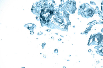 Many air bubbles in clean water, closeup