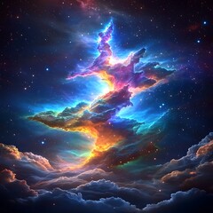 Fototapeta premium Cosmic Nebula Cloud Formation.