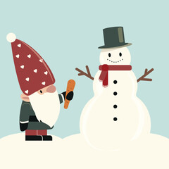 GnomeTomte and Snowman Friend