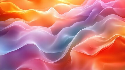 Obraz premium Abstract Waves of Colorful Fabric Flowing in Smooth Gradients
