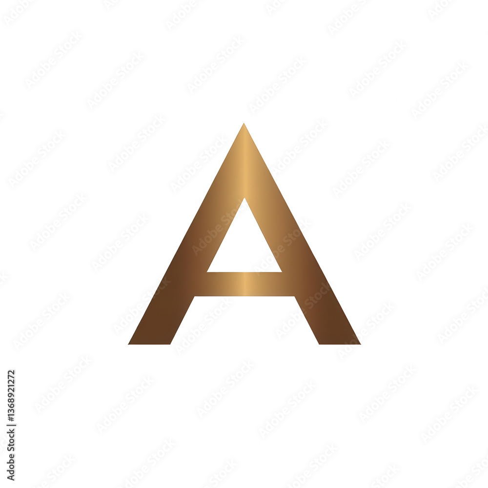 Fototapete logo design featuring a golden letter a and n combined together in the shape of a triangle on a whit