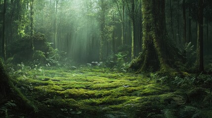 Obraz premium Moss in the rainforest background