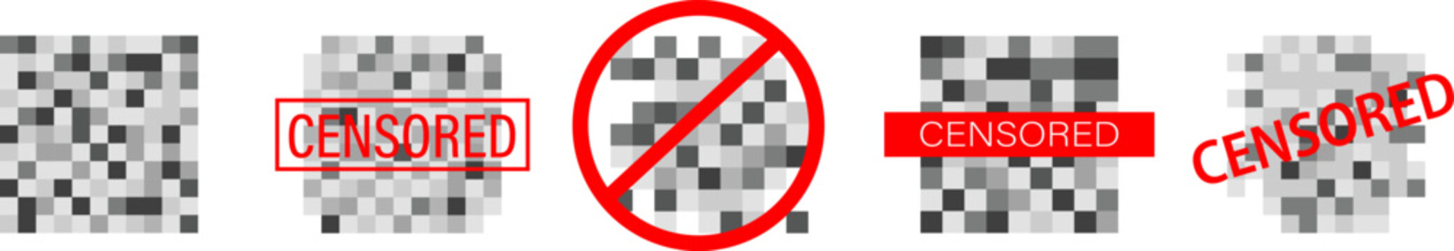 Censorship. Pixel blur of prohibited materials.
Adult content. Chaotic mosaic texture. Blur effect.
Vector illustration.