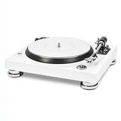 White Turntable on White Background