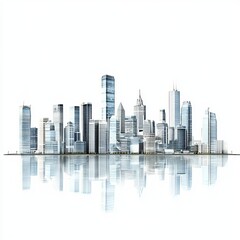 Fototapeta premium City skyline isolated on white background, perfect for clipart