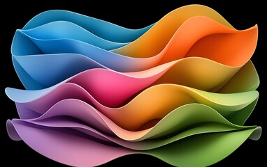 Colorful Paper Waves Abstract