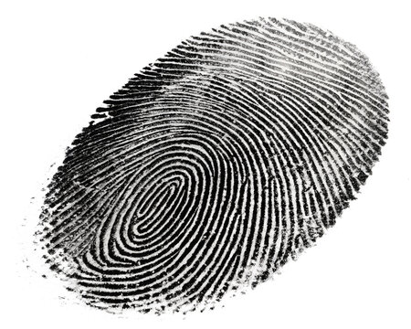 A unique fingerprint, a silent story of identity, a testament to individuality, captured in stark black and white. AI Generative